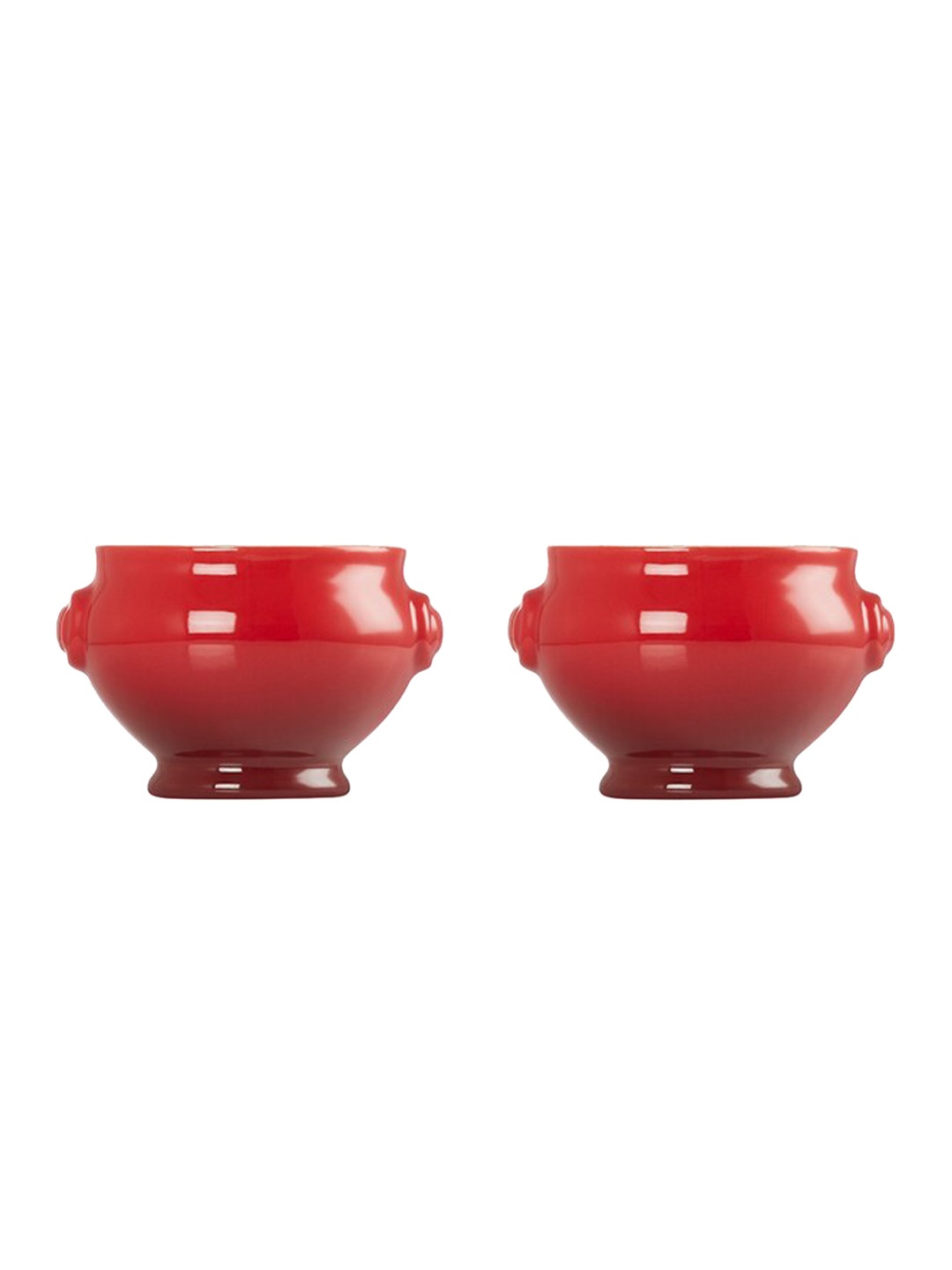 

LE CREUSET Set Of 2 Red Solid Ceramic Serving Bowl