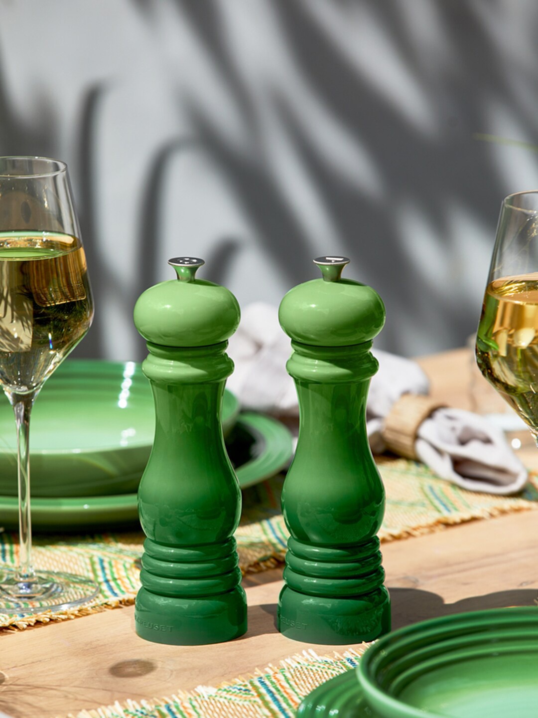 

LE CREUSET Green Classiic Bamboo Salt and Pepper Shaker