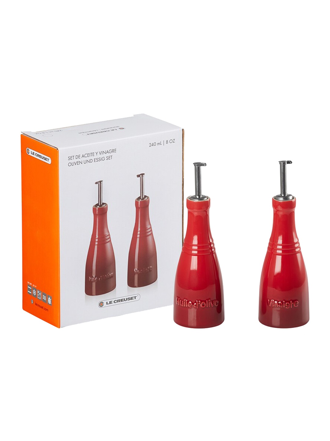 

LE CREUSET Set Of 2 Red Oil & Vinegar Dispenser Set