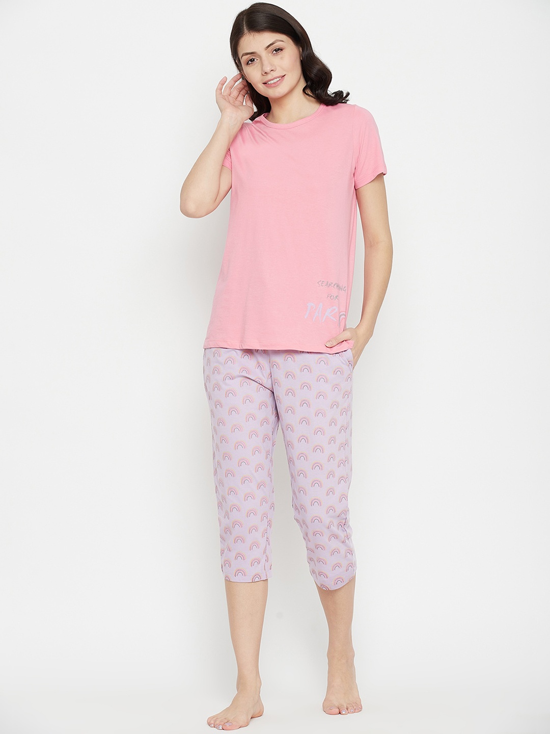

MADAME M SECRET Women Pink & Mauve Night suit