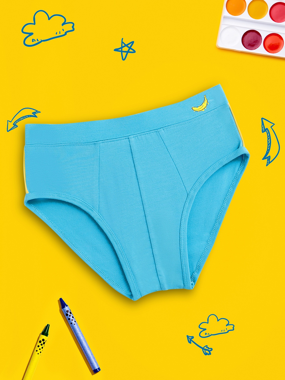 

XY Life Kids Boys Blue Scribbles Banana InellSoft Tencel Modal Briefs