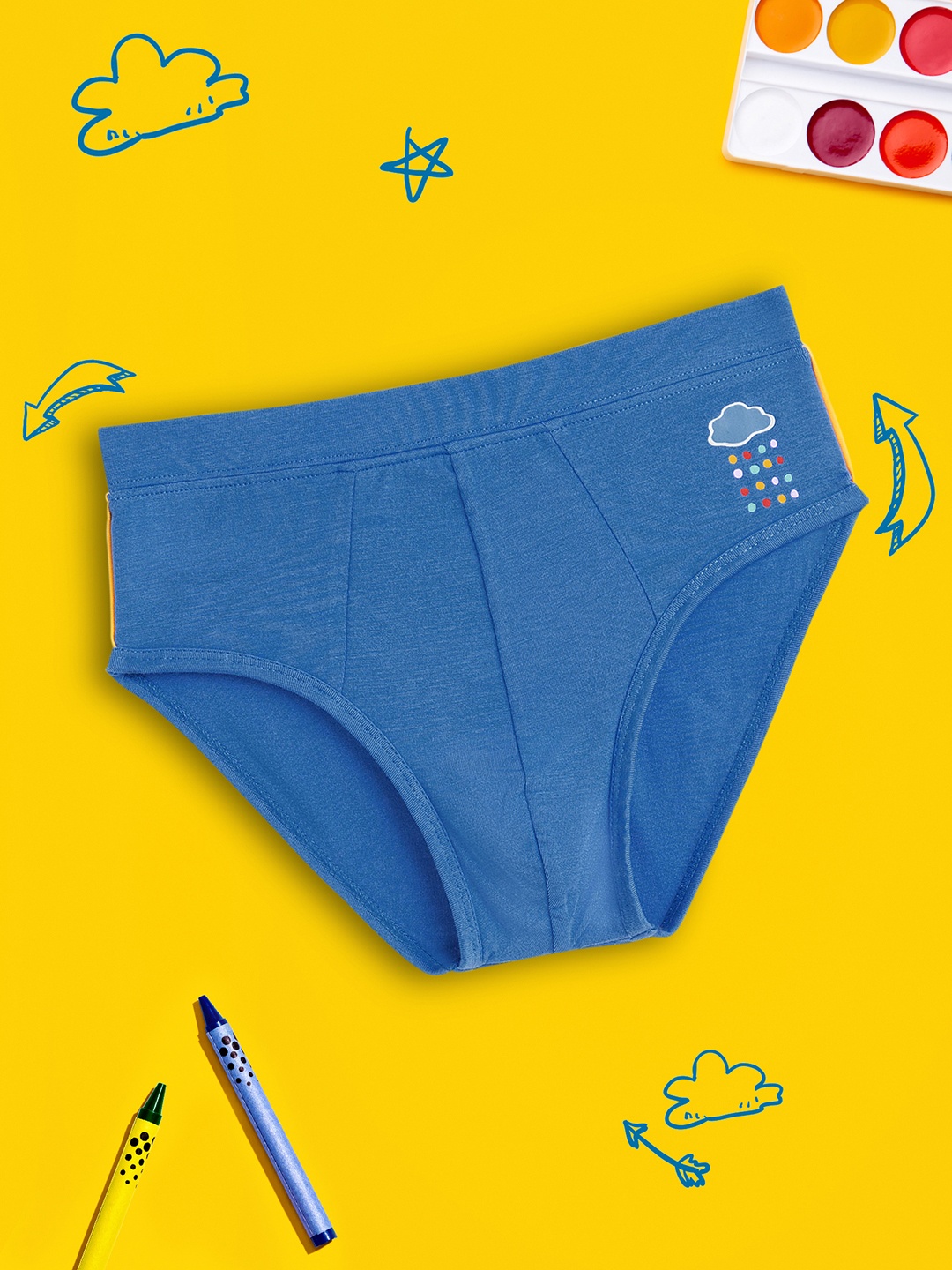 

XY Life Boys Navy Blue Scribbles RainCloud InellSoft Tencel Modal Briefs