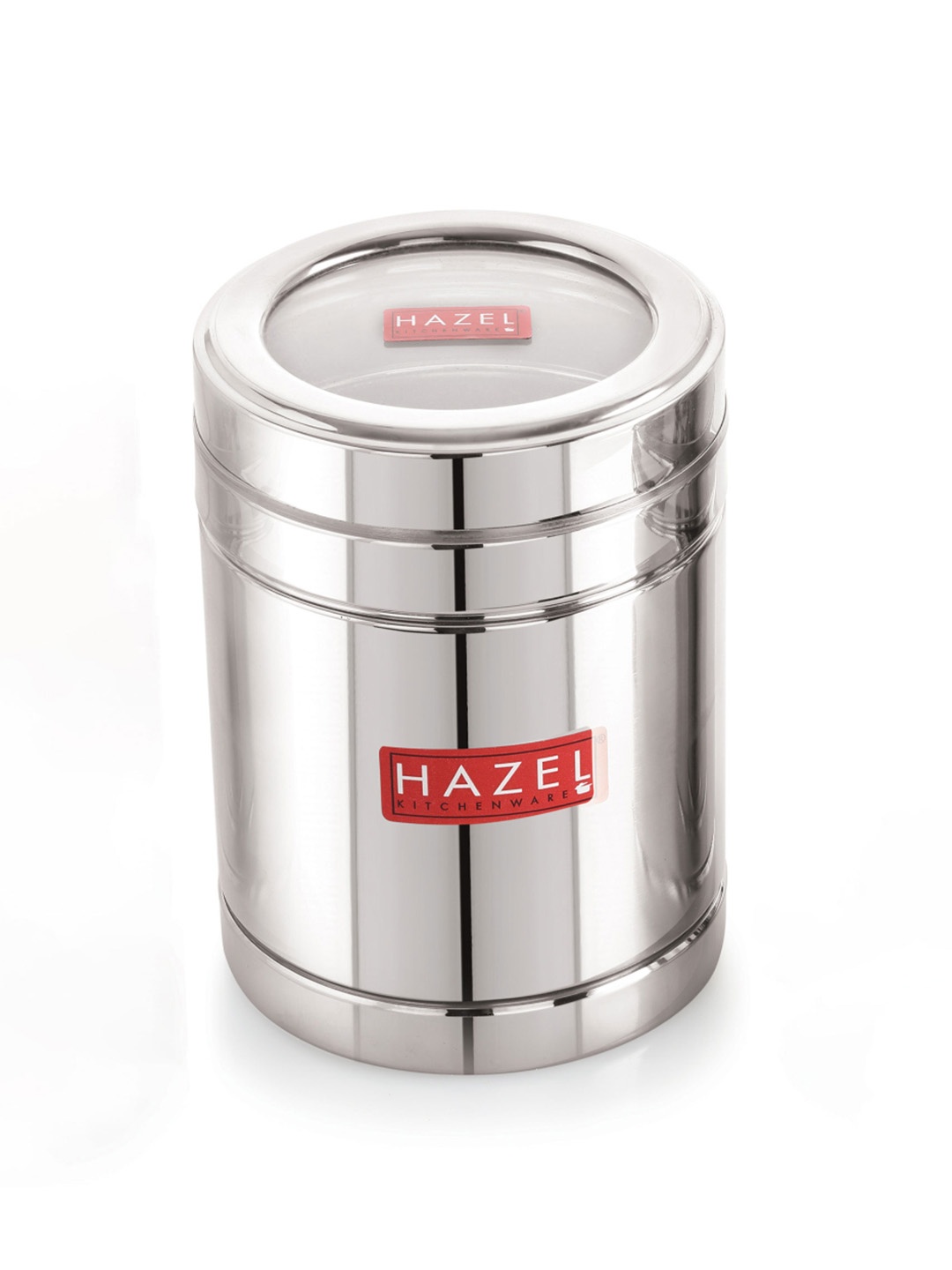 

HAZEL Silver-Toned Steel Kitchen Storage Sugar Container with Transparent Lid