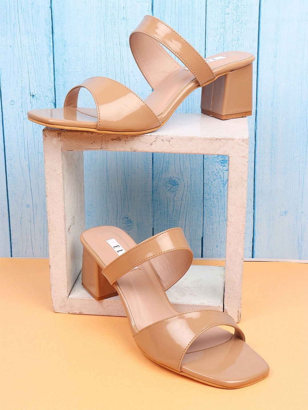 

ELLE Beige Block Mules