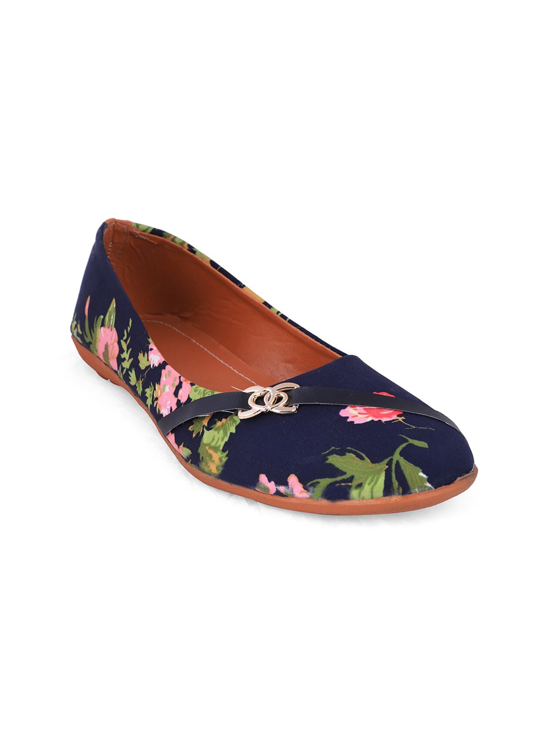 

FABBMATE Women Blue Printed Ballerinas Flats