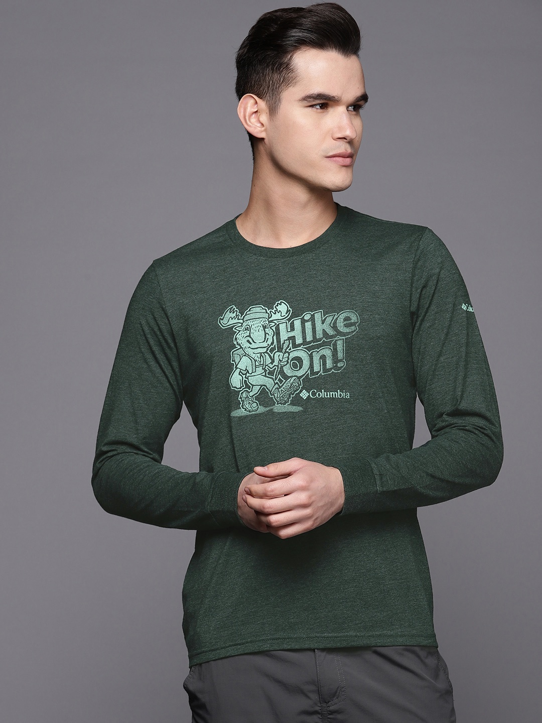 

Columbia Men Green Printed UPF50 Apres Lifestyle T-shirt