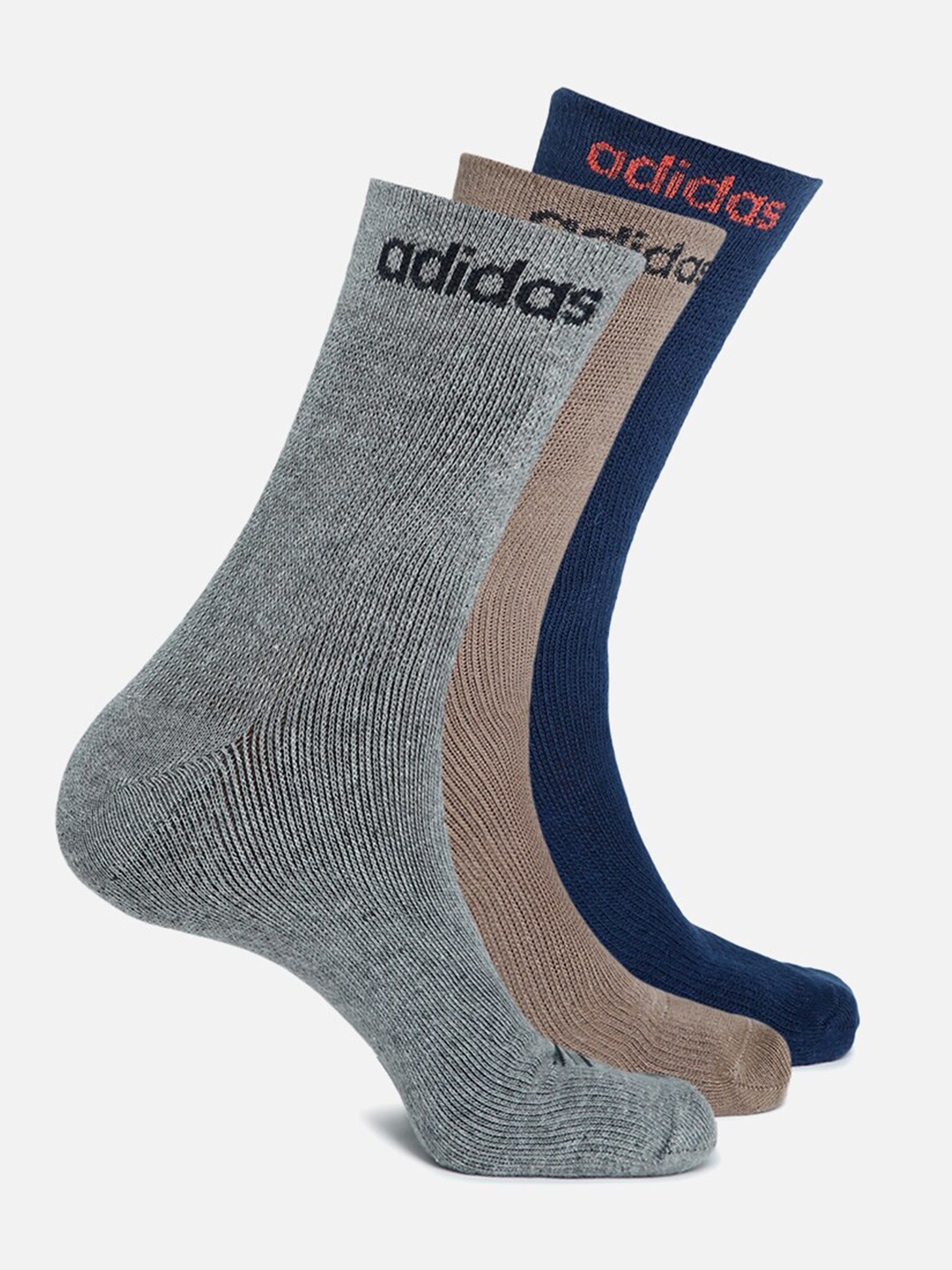 

ADIDAS Men Pack Of 3 patterned Ankle-Length Socks, Grey