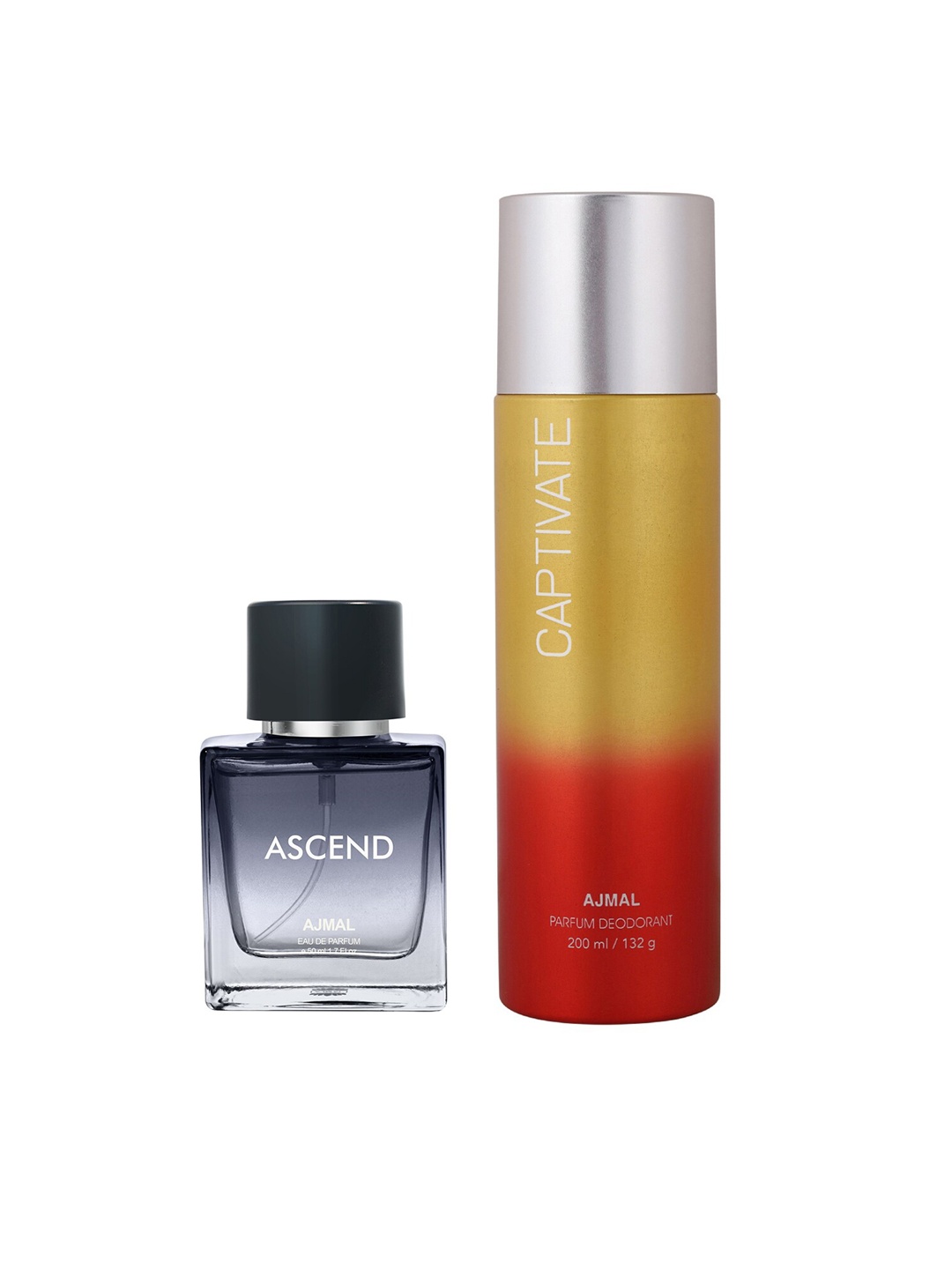 

Ajmal Set of Ascend Eau de Parfum 50ml & Captivate Deodorant 200ml, Black
