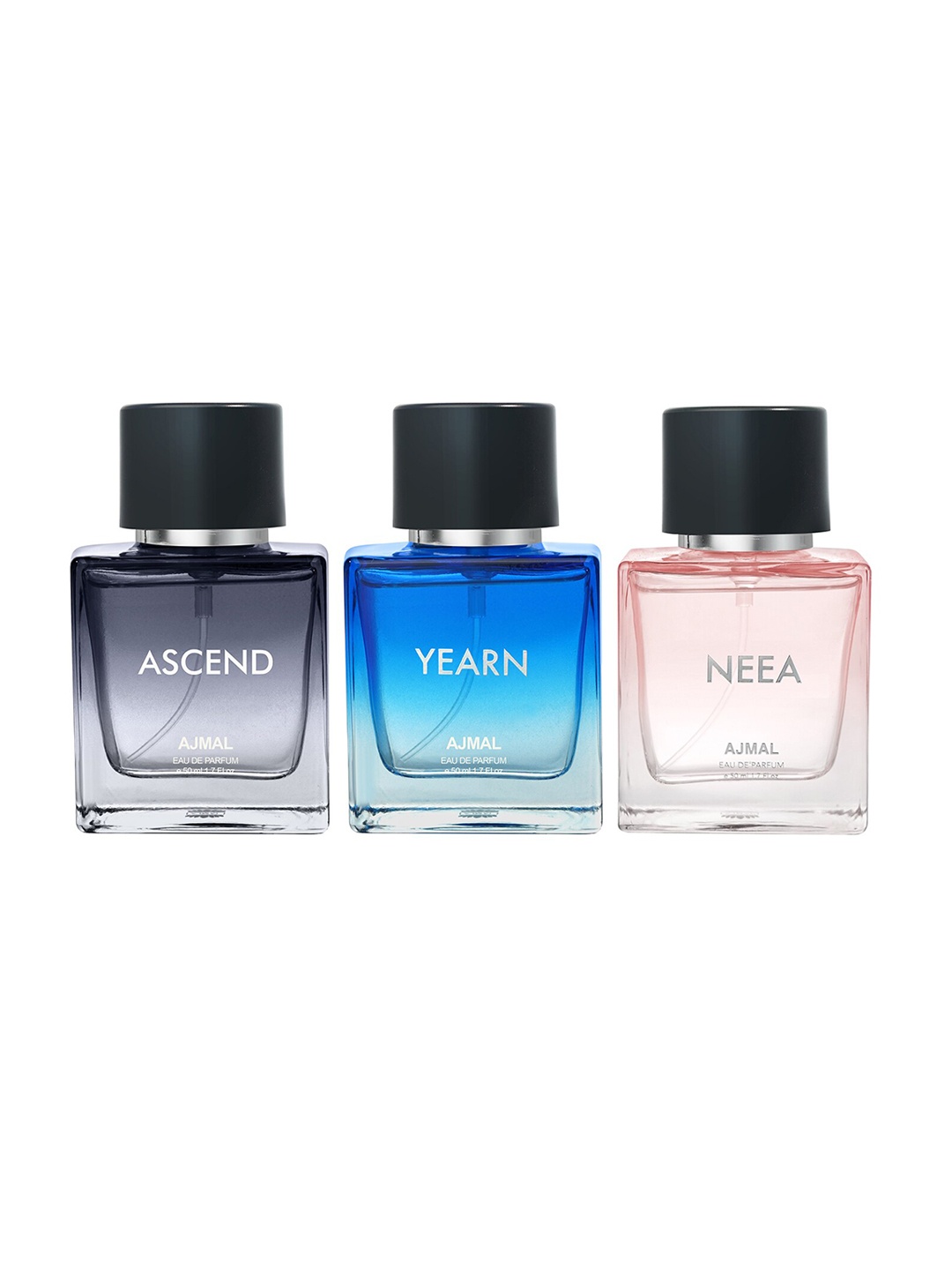 

Ajmal Set of 3 Eau de Parfums - Ascend + Yearn + Neea - 50ml each, Black