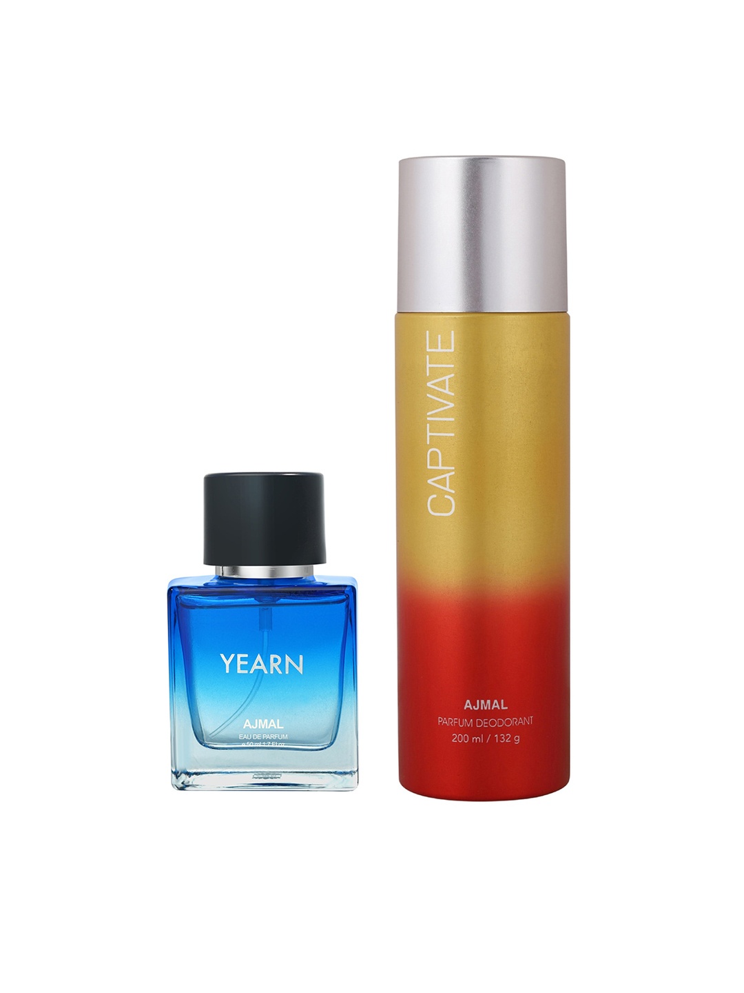 

Ajmal Yearn Eau de Parfum 50ml & Captivate Deodorant 200ml each, Blue