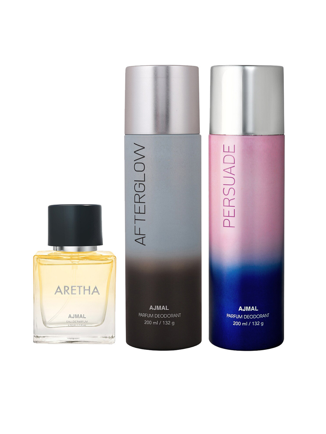 

Ajmal Yearn Eau de Parfum 50ml with Afterglow & Magnetize Deodorant 200ml each, Yellow