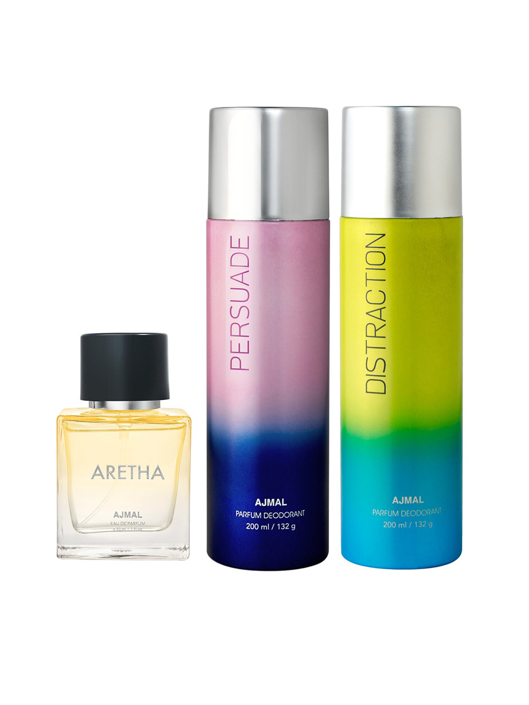 

Ajmal Prose Eau de Parfum 50ml with Magnetize & Captivate Deodorant 200ml each, Yellow