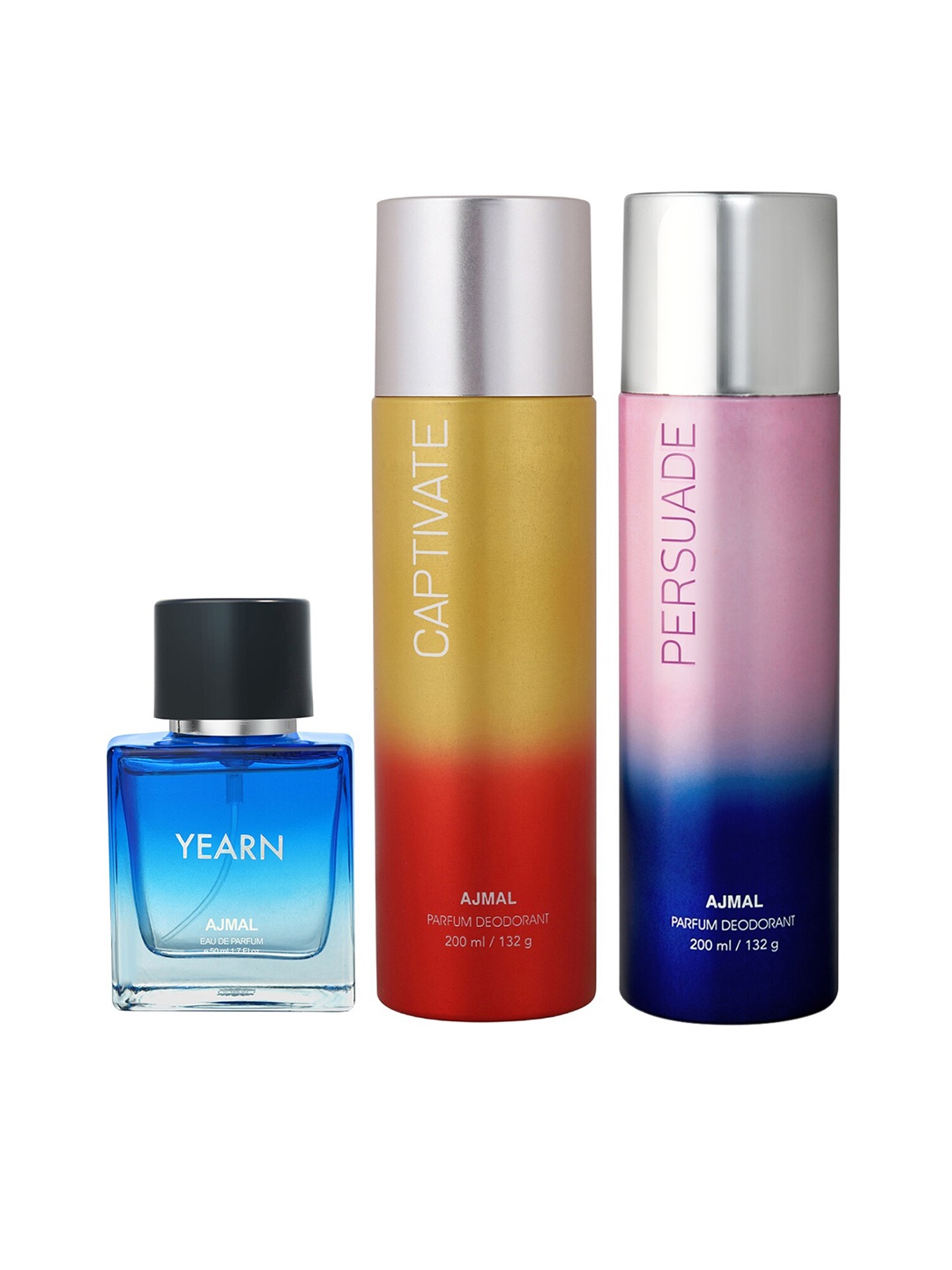 

Ajmal Prose Eau de Parfum 50ml with Magnetize & Captivate Deodorant 200ml each, Blue