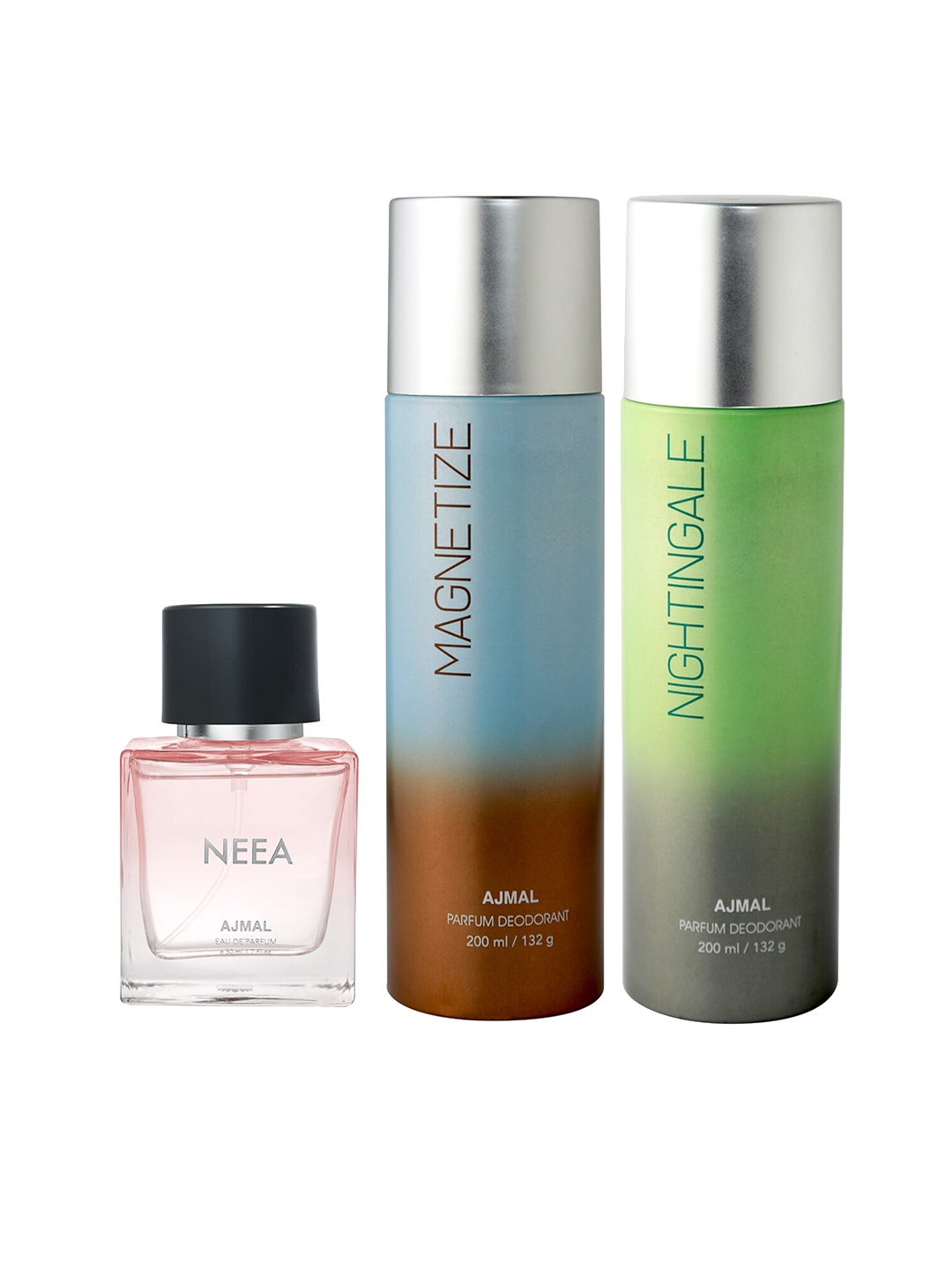 

Ajmal Prose Eau de Parfum 50ml with Magnetize & Captivate Deodorant 200ml each, Pink