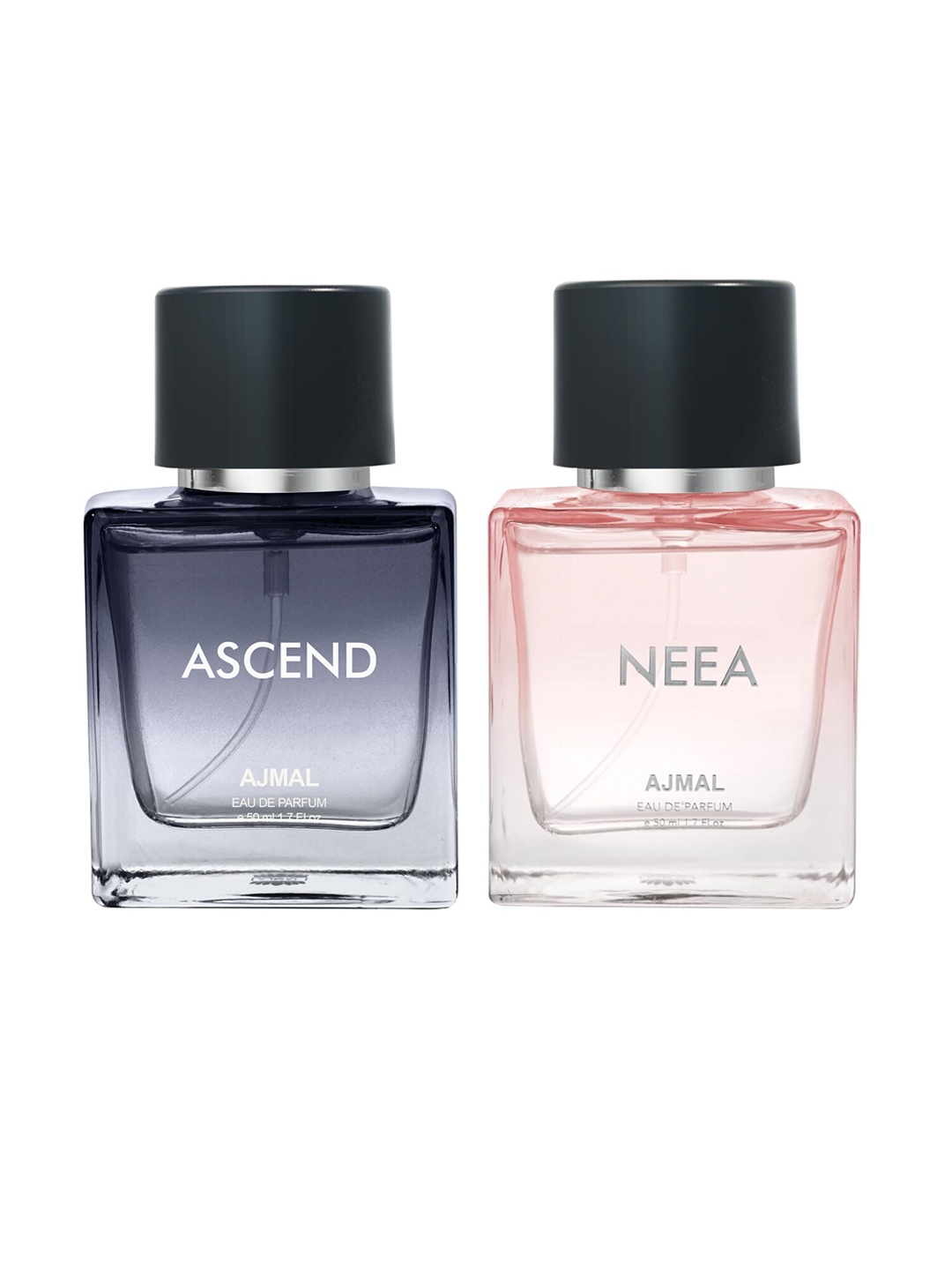 

Ajmal Set of Long Lasting Ascend & Neea Eau De Parfum - 50 ml Each, Black
