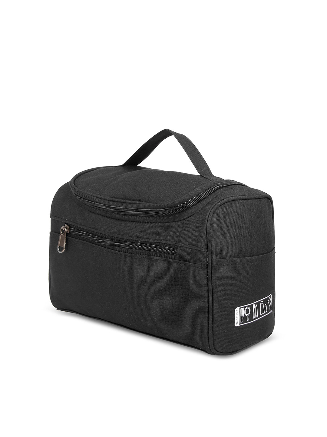 

Awestuffs Adults Black Water Resistant Hanging Travel Toiletry Kit with Mesh Pockets