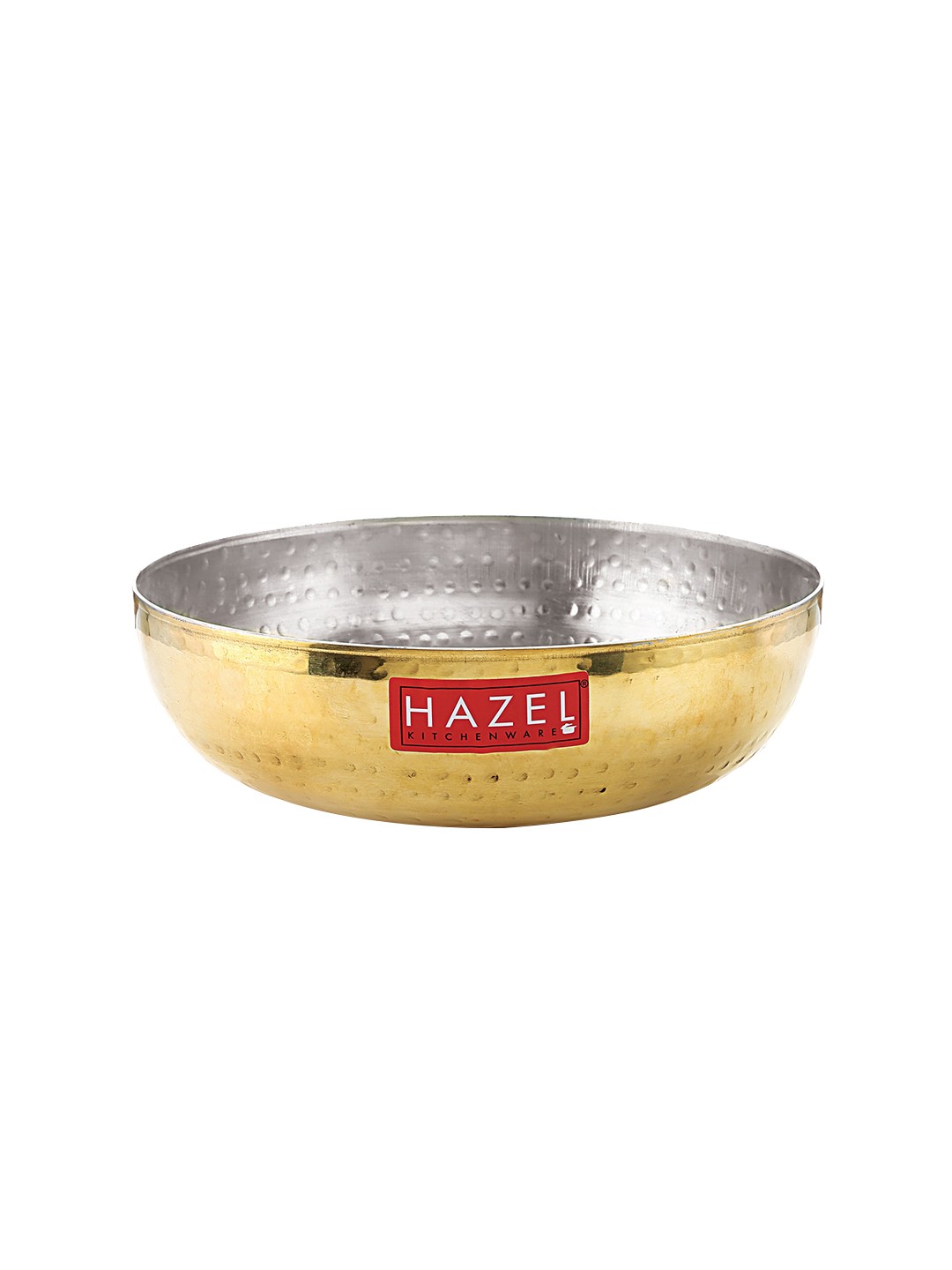 

HAZEL Unisex Gold & Silver-Toned Hammered Brass Tin Coating Kadai