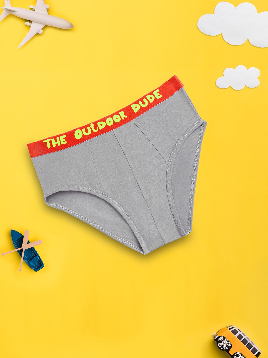 

XY Life Boys Grey Solid Playmate IntelliSoft Tencel Modal Briefs