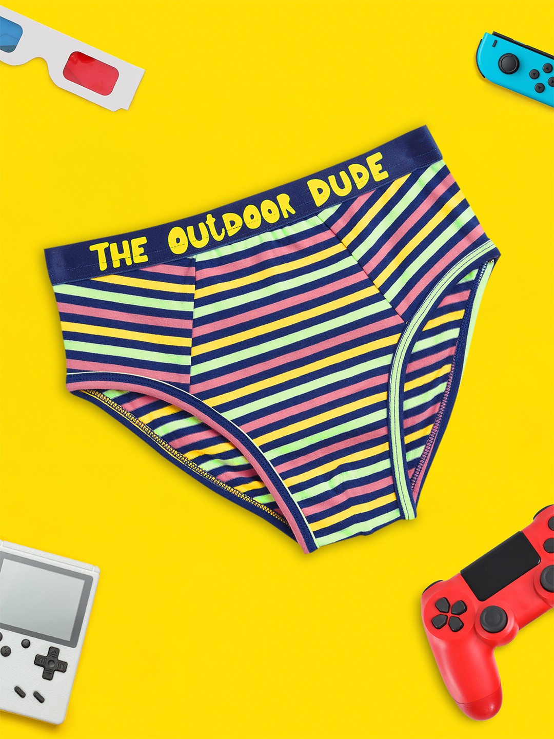 

XY Life Boys Navy Blue Striped Arcade IntelliSoft Tencel Modal Briefs