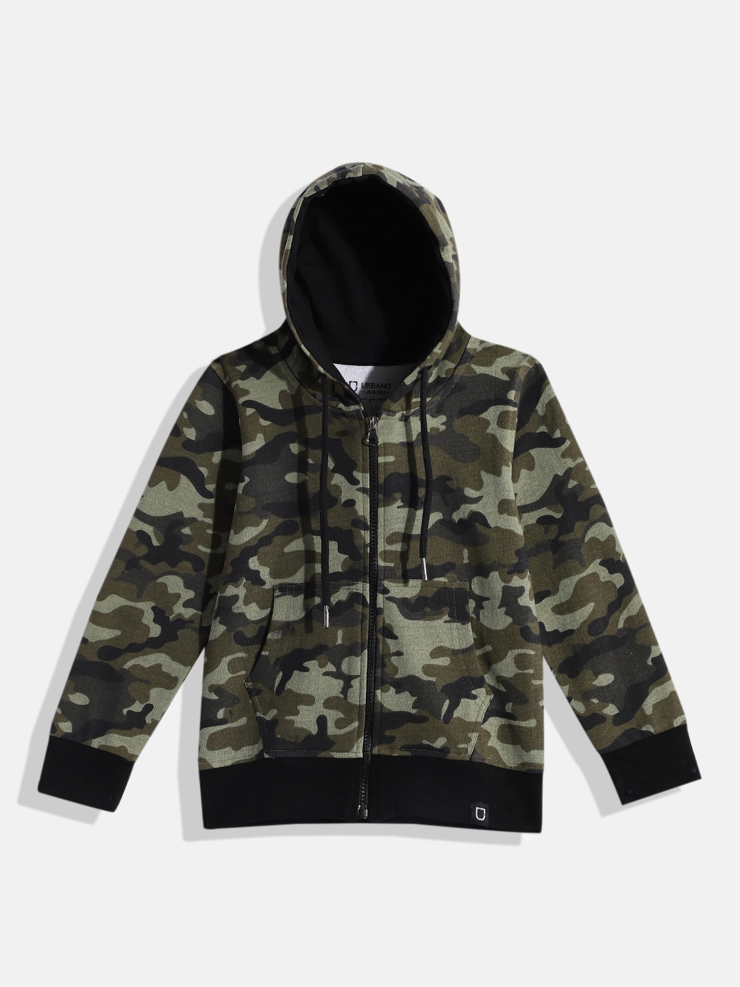 

Urbano Juniors Boys Khaki Camouflage Printed Hooded Sweatshirt