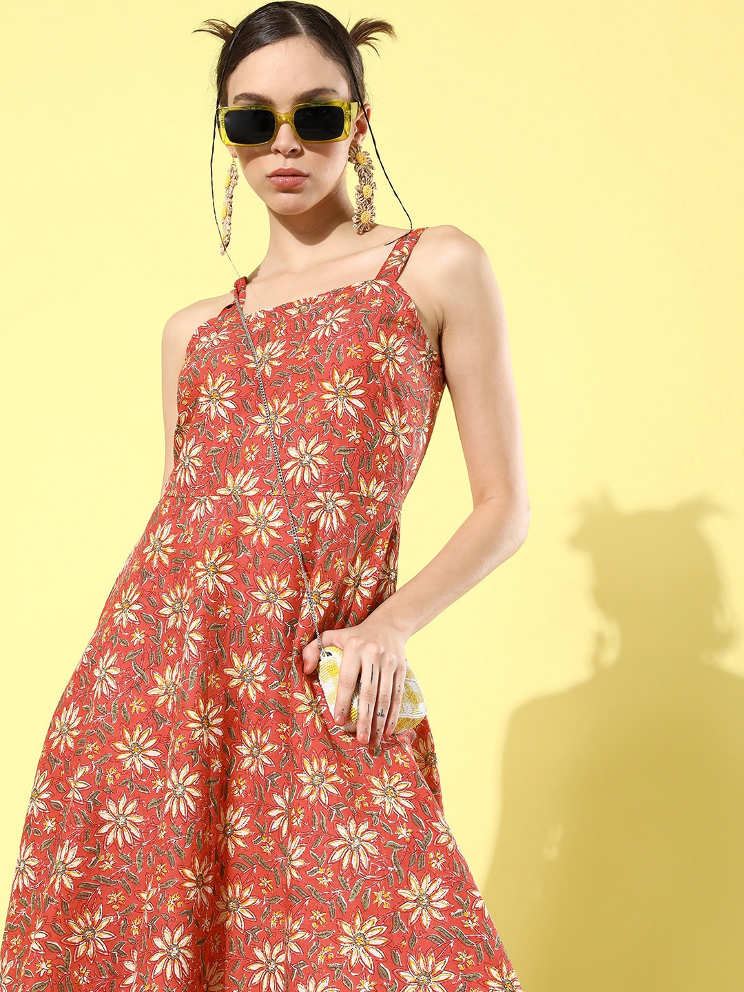 

StyleCast Women Orange Floral Vacay Attire