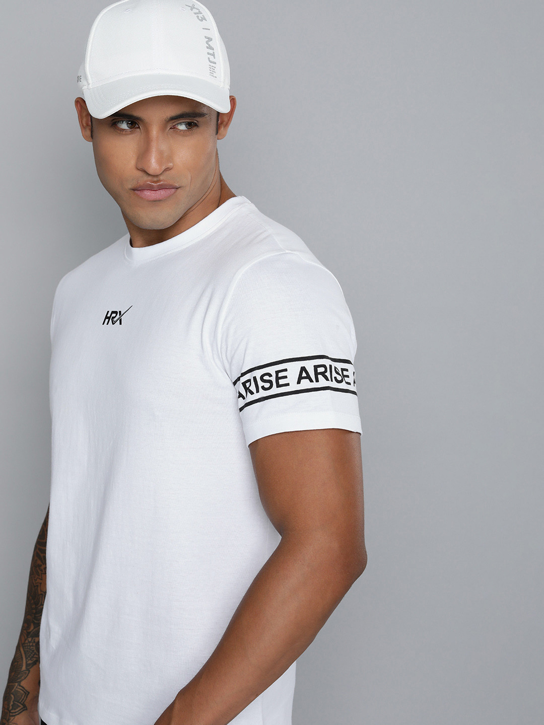 

HRX by Hrithik Roshan Men White Typography Printed Pure Cotton T-shirt
