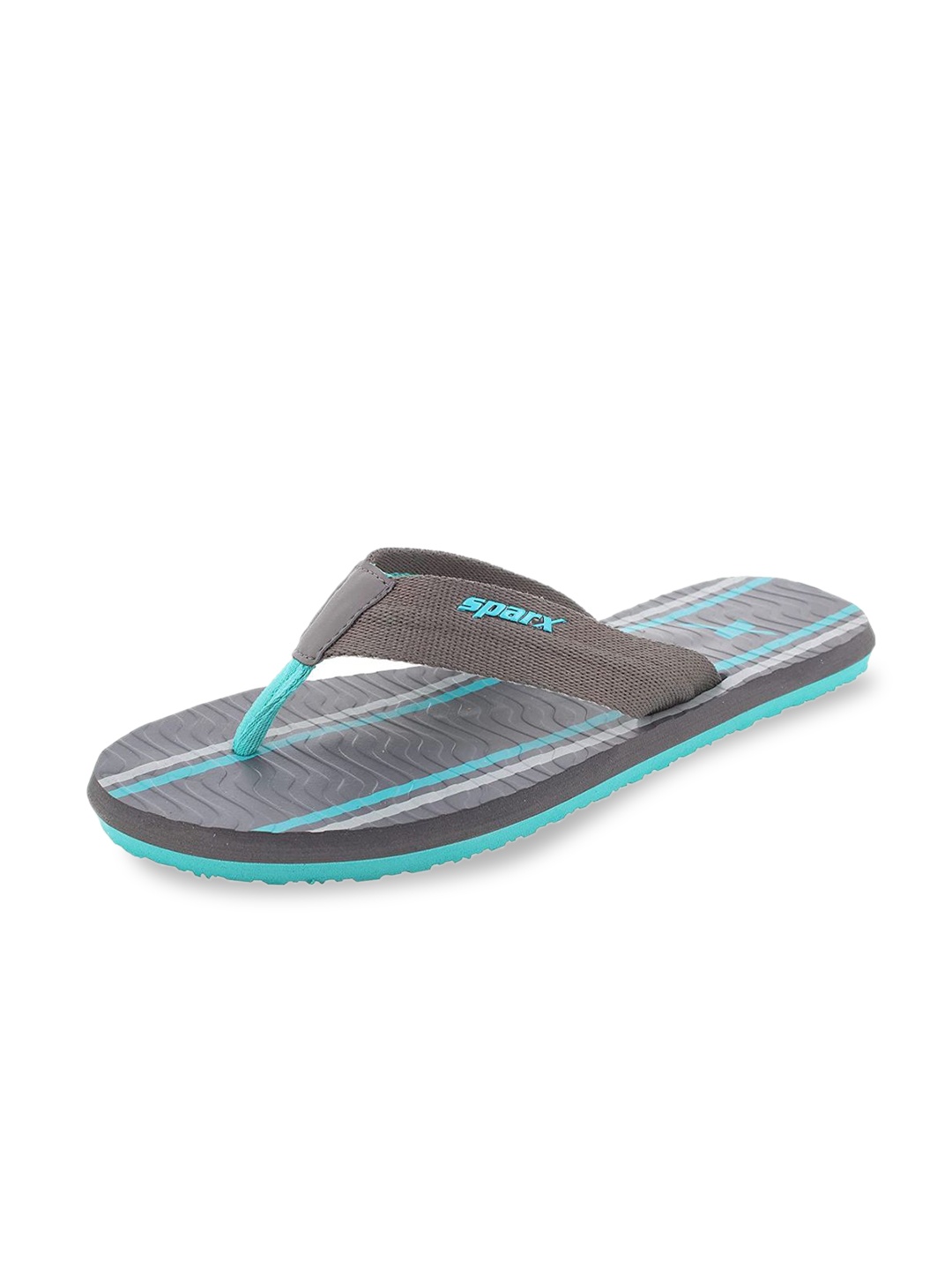 

Sparx Men Grey Striped Thong Flip-Flops