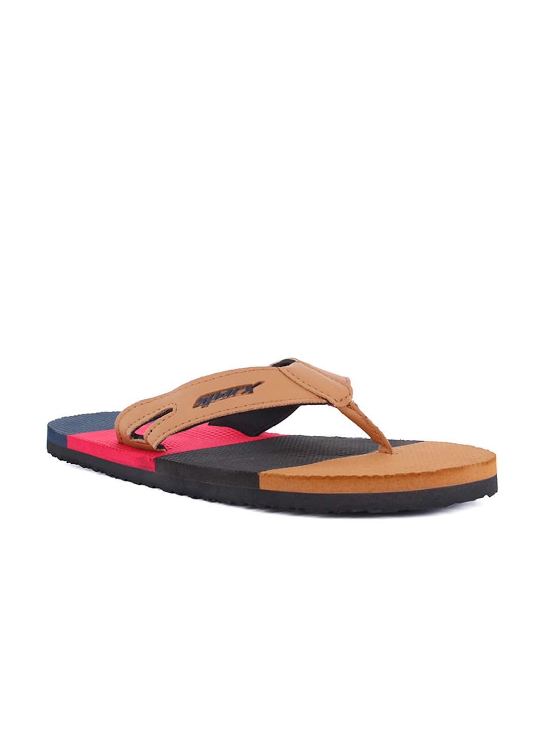 

Sparx Men Tan & Black Colourblocked Thong Flip-Flops