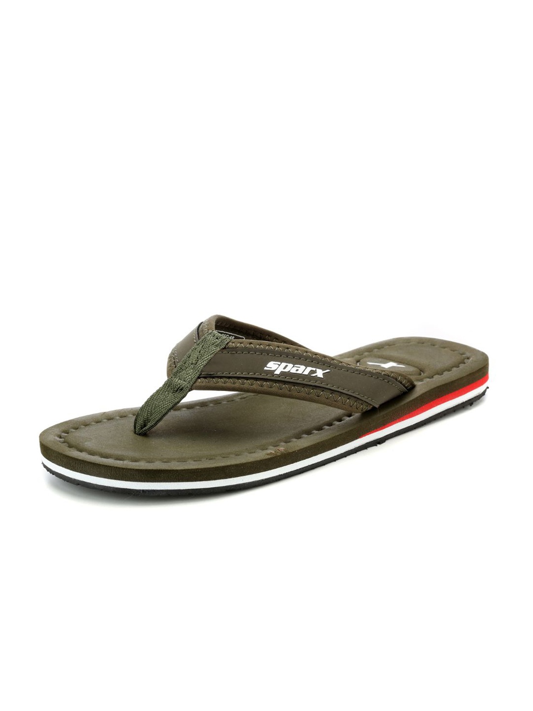 

Sparx Men Olive Green & White Printed Thong Flip-Flops