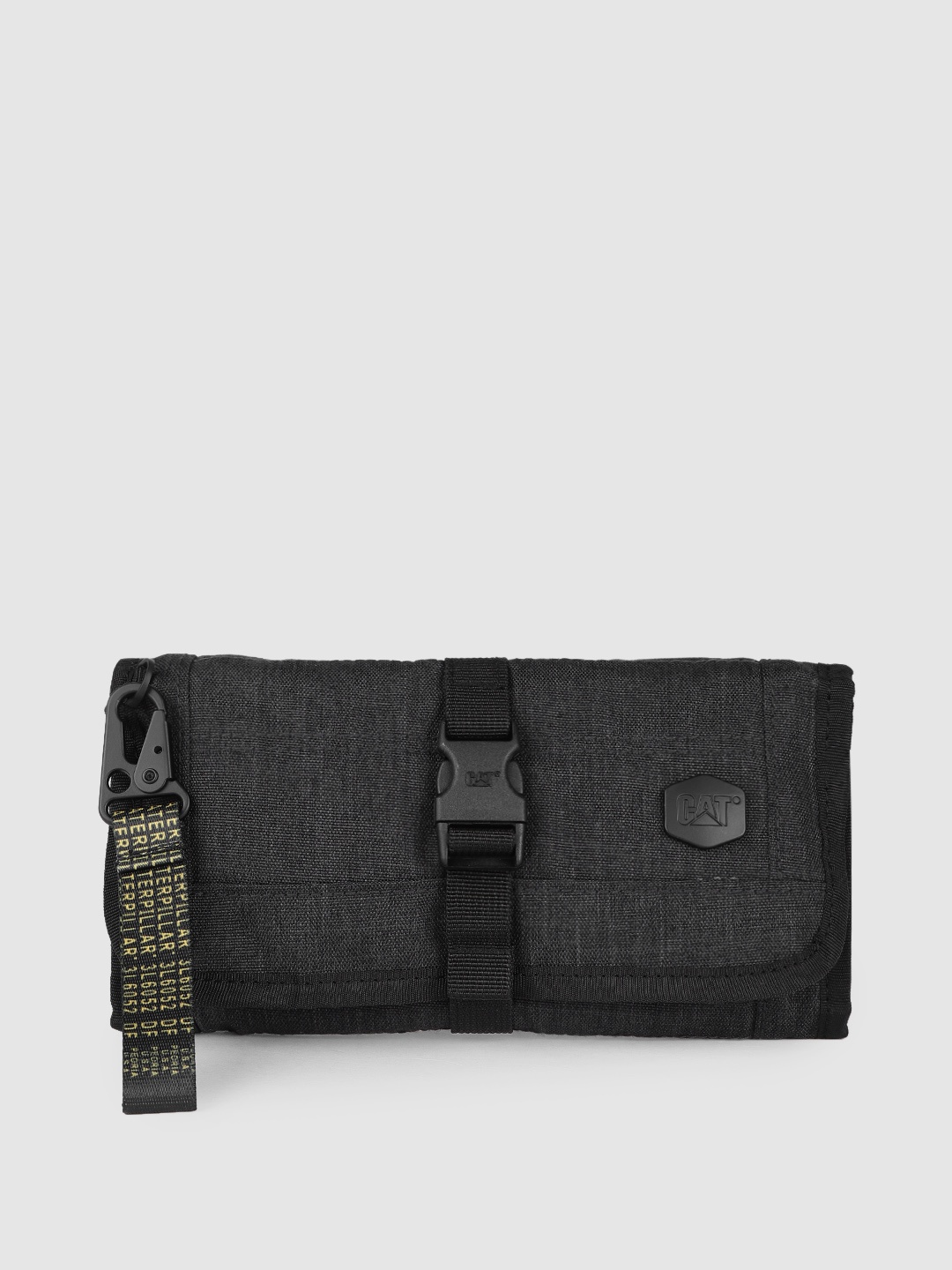 

CAT Charcoal Black Solid Organizer Roll Pouch
