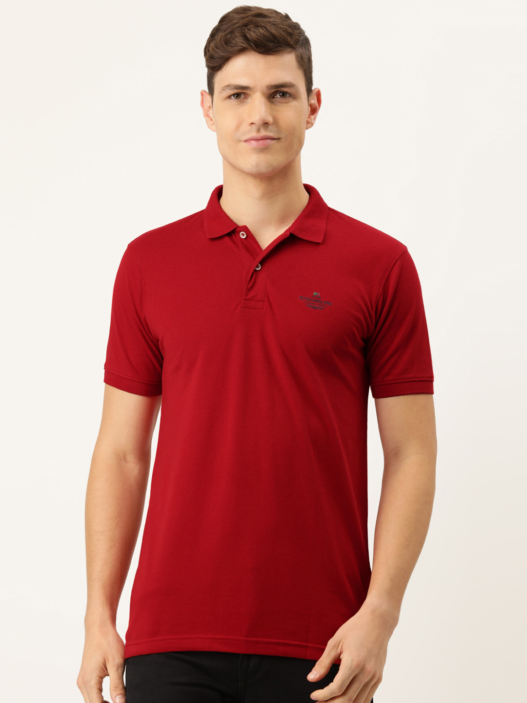 

Peter England Men Maroon Polo Collar T-shirt