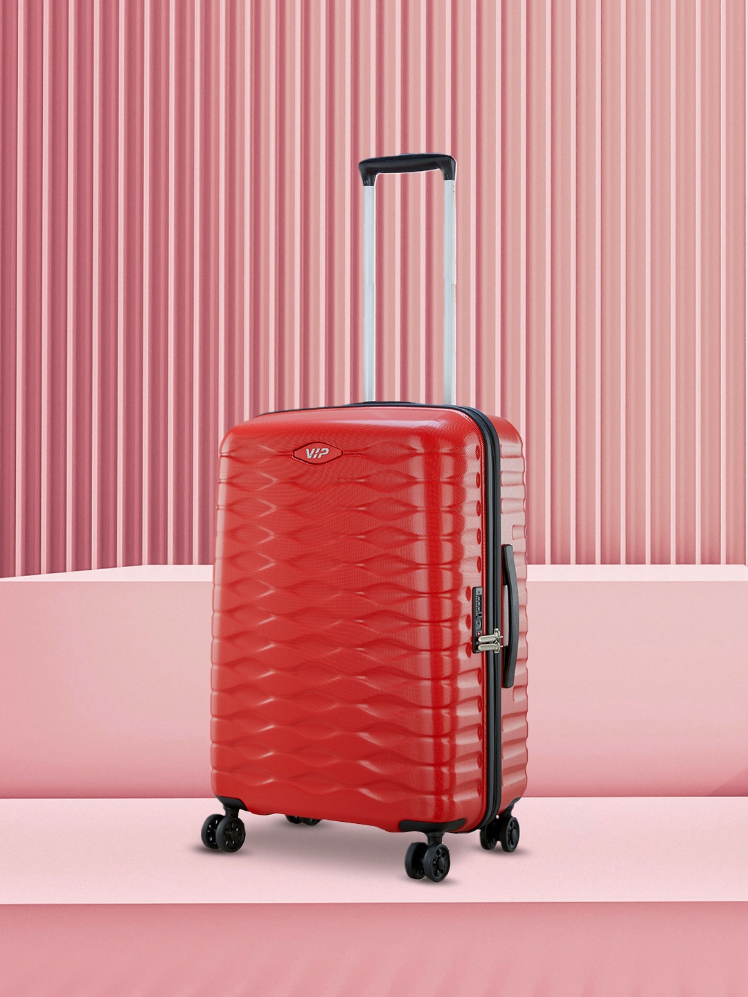 

VIP Textured Hard-Sided Foxtrot - AVT 68 Medium Trolley Suitcase, Red