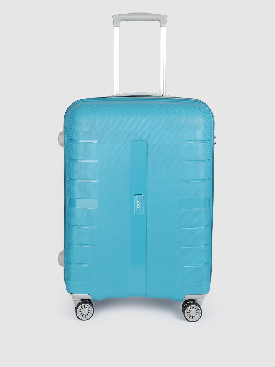 

VIP Unisex Teal Blue Textured Hard-Sided Medium Voyager Pro Trolley Bag- 75Litres