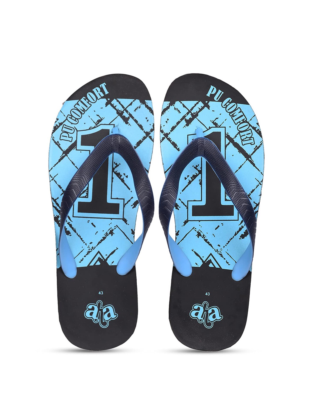 

Liberty Men Blue & Black Printed Room Slippers