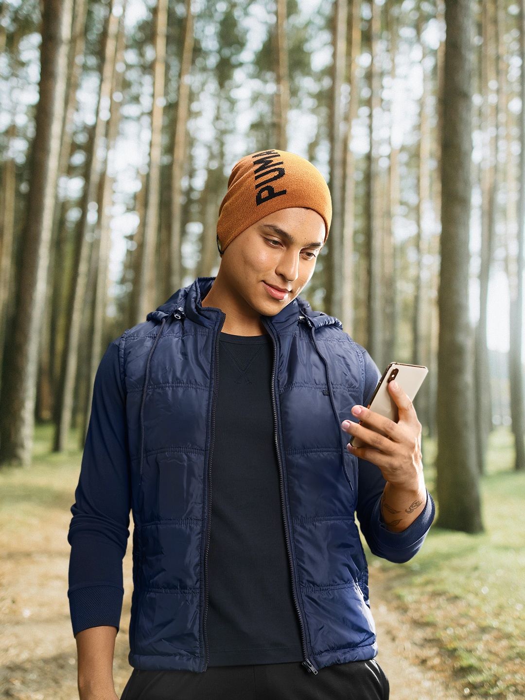 

Puma Unisex Brown Essential Classic Printed Beanie