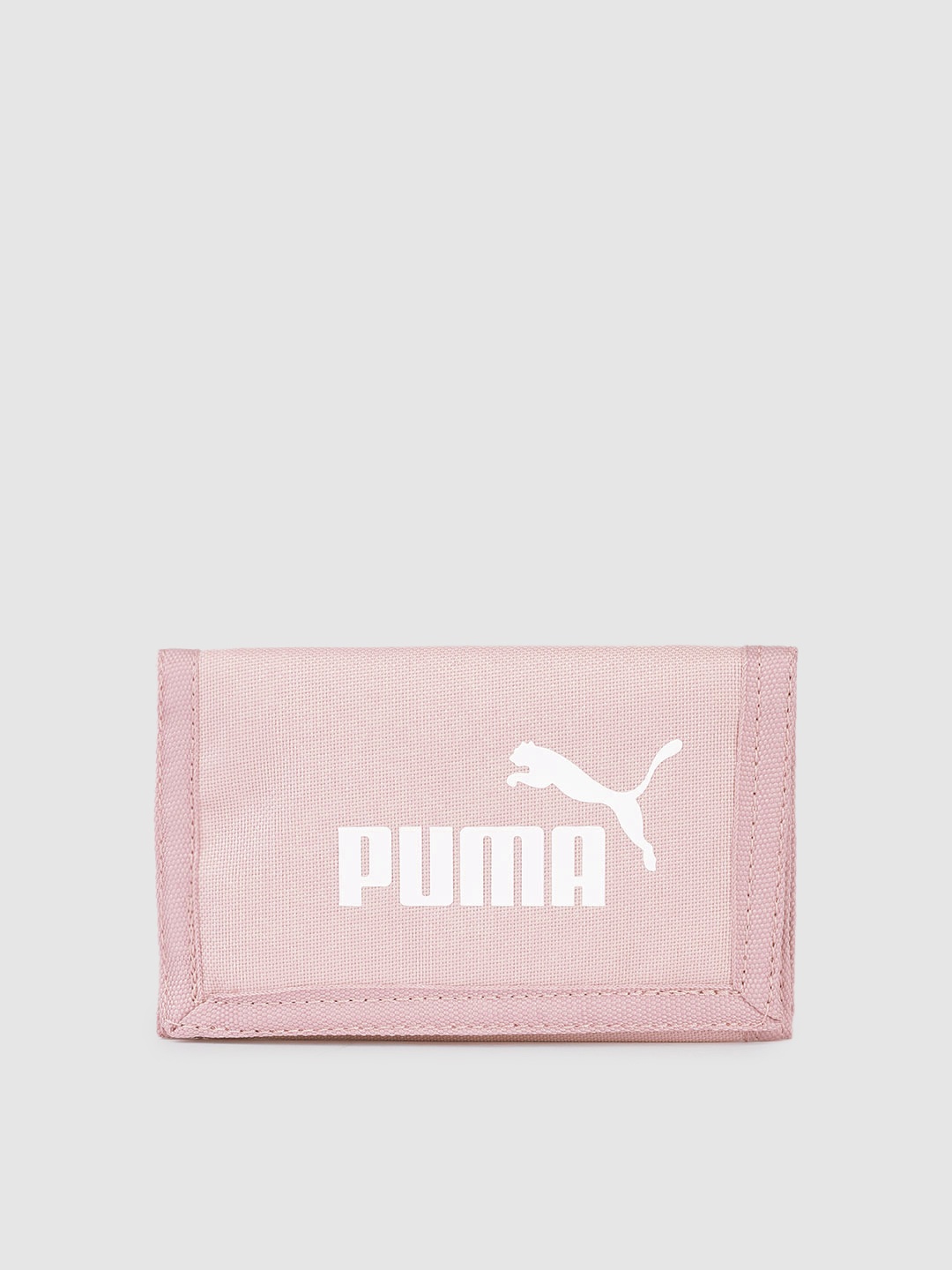 

Puma Unisex Pink Brand Logo Phase Woven Three Fold Wallet