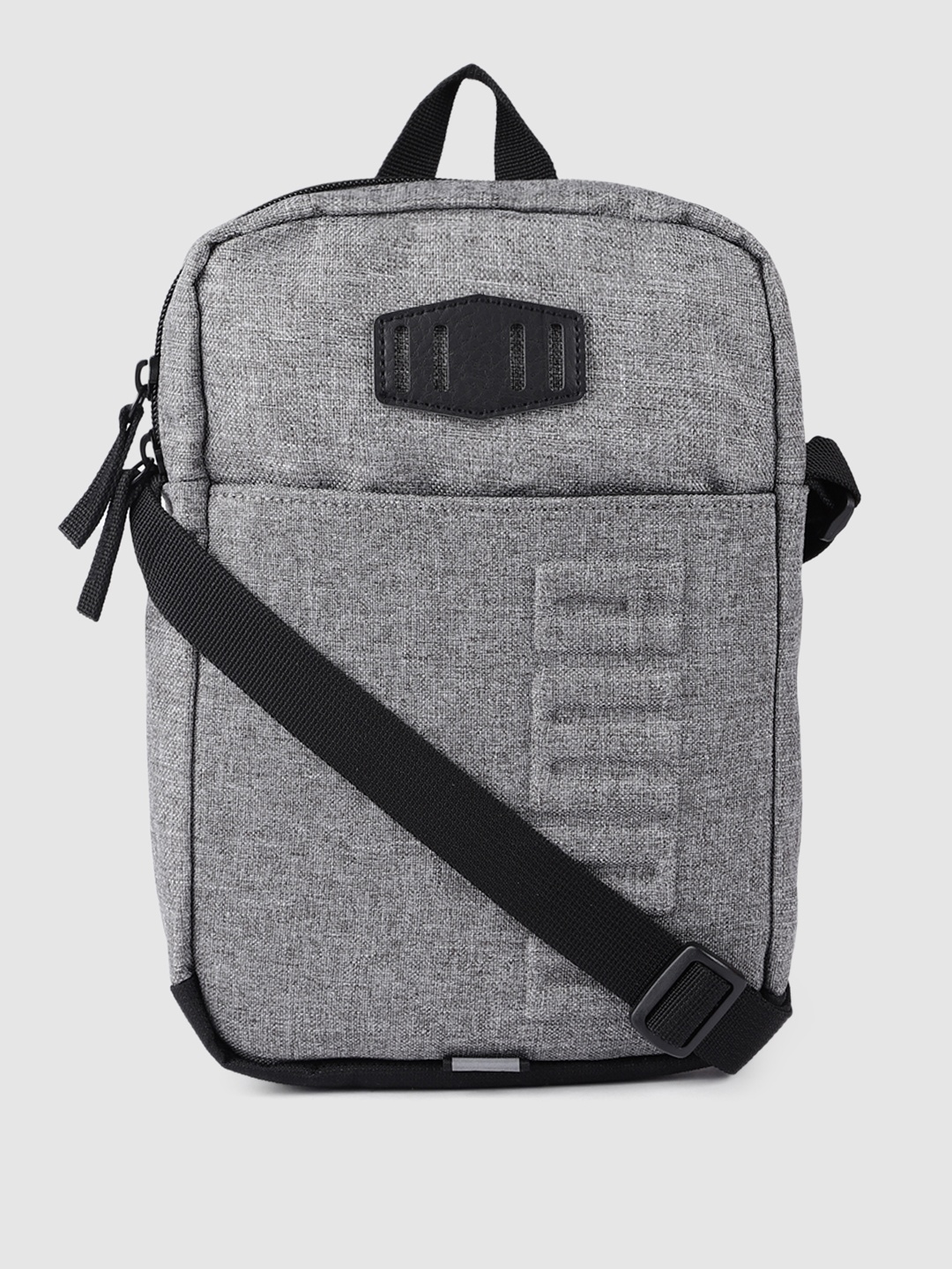 

Puma Unisex Grey Brand Logo Embossed Messenger Bag