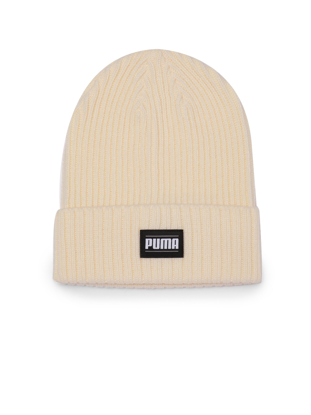 

Puma Unisex Off White Ribbed Classic Cuff Beanie