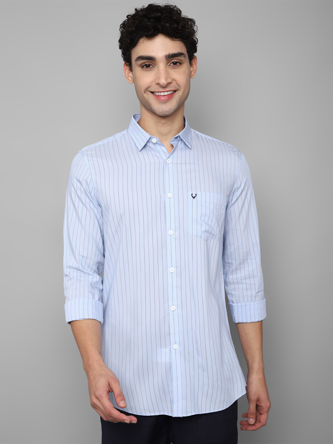 

Allen Solly Men Blue Slim Fit Striped Casual Shirt