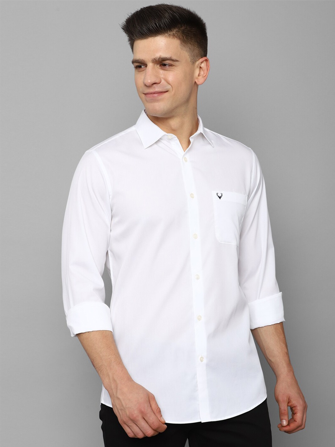 

Allen Solly Men White Slim Fit 100% Cotton  Casual Shirt