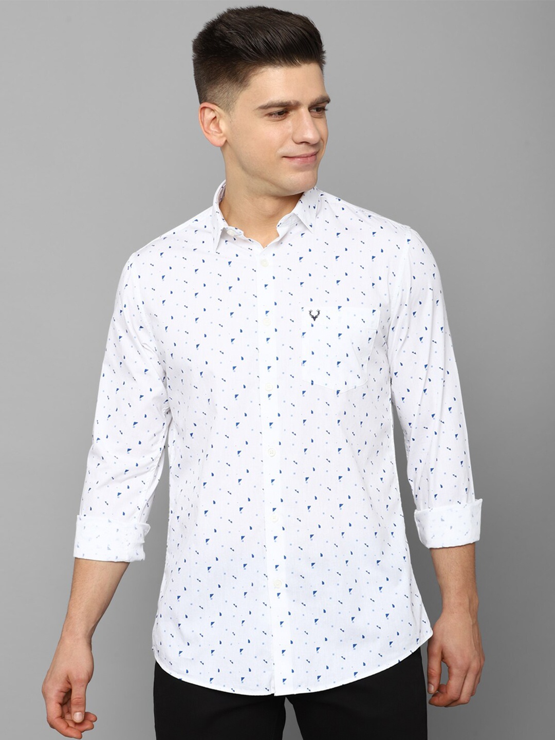 

Allen Solly Men White Slim Fit Printed Casual Shirt