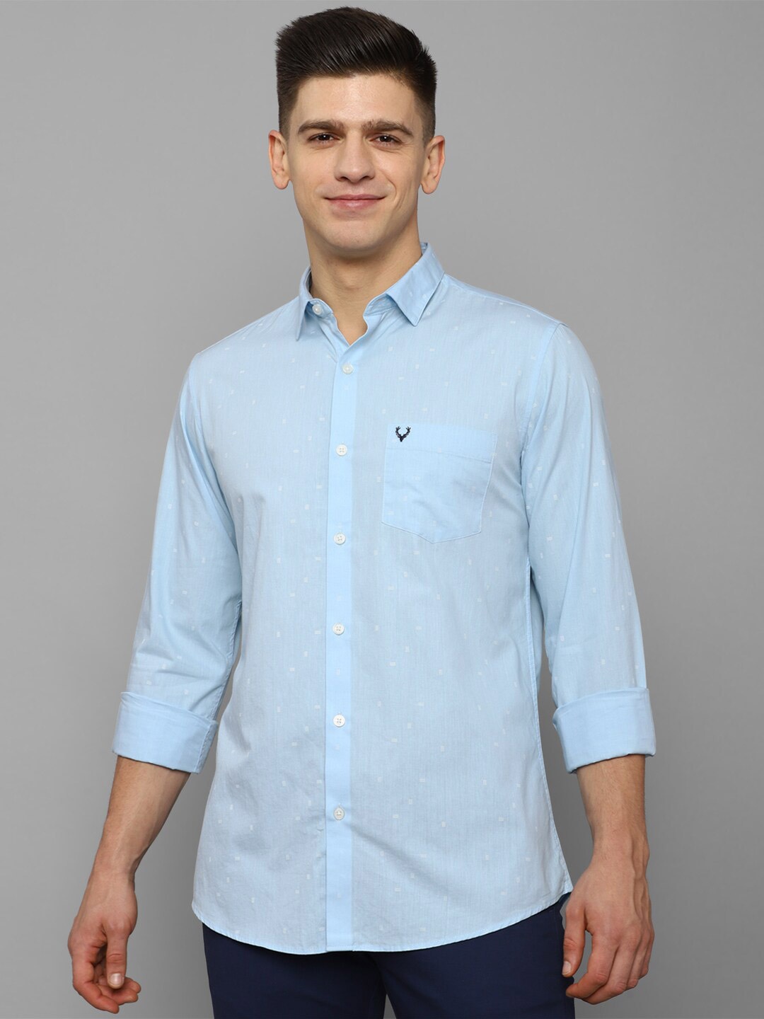 

Allen Solly Men Blue Slim Fit 100% Cotton Casual Shirt