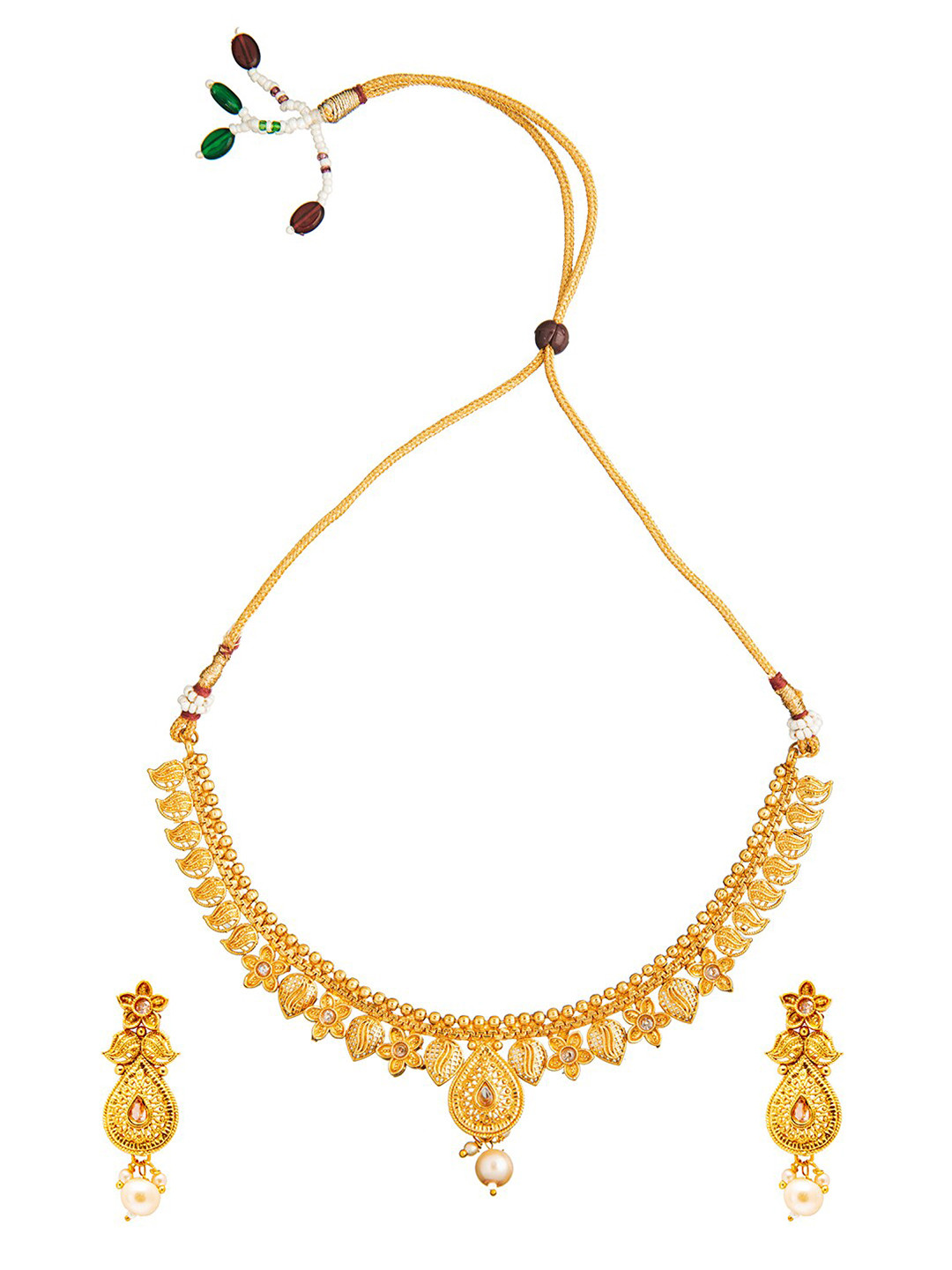 

Shining Jewel - By Shivansh Gold-Plated Beaded Jewellery Set