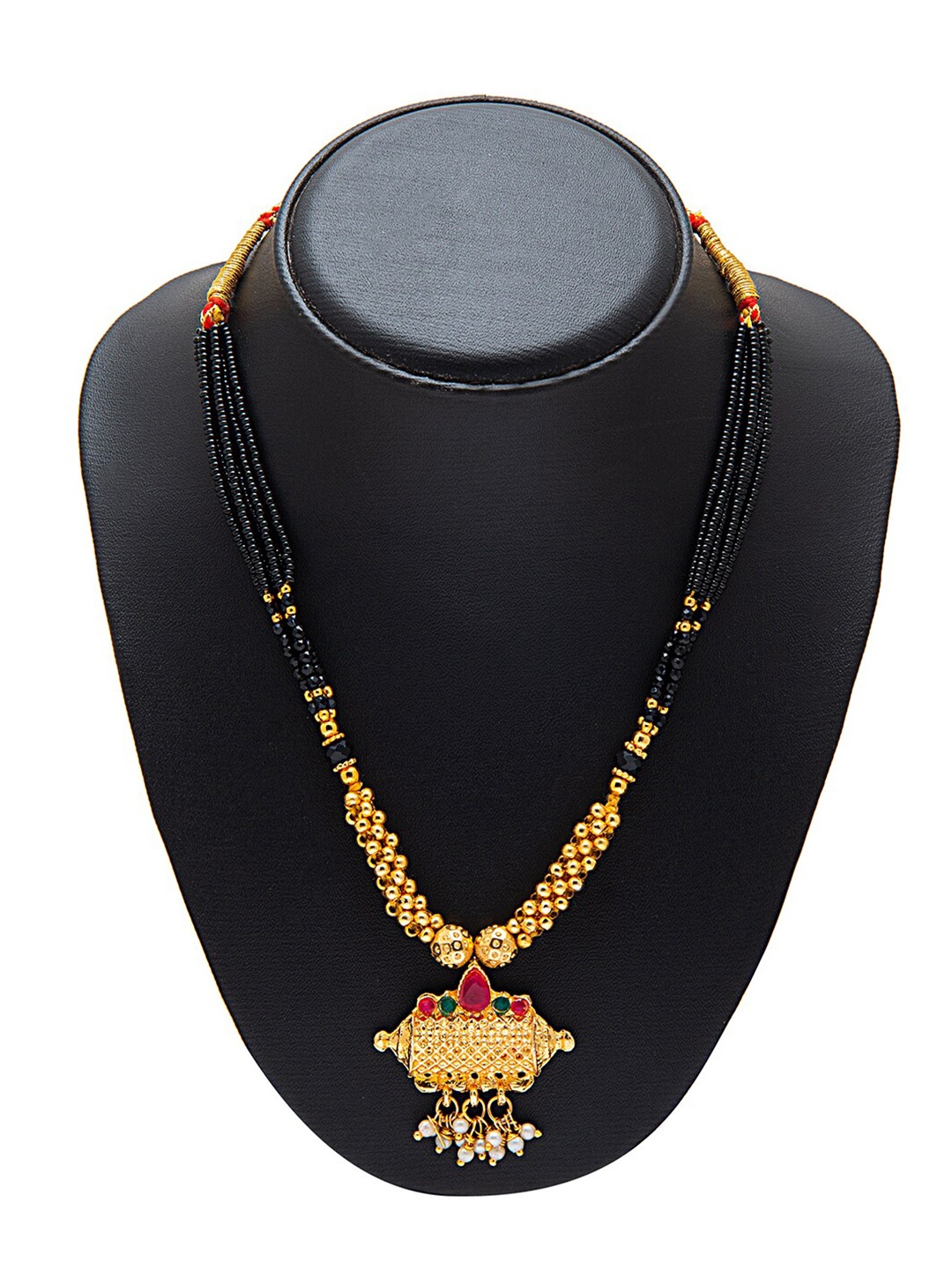 

Shining Jewel - By Shivansh Gold-Toned & Black Brass Gold-Plated Necklace