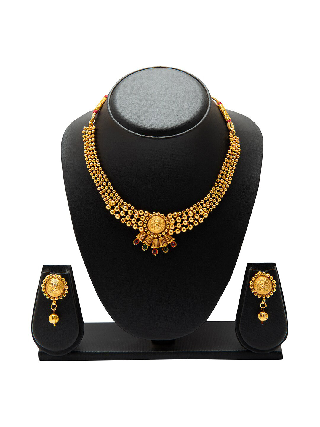 

Shining Jewel - By Shivansh Gold-Plated Antique Jewellery Set