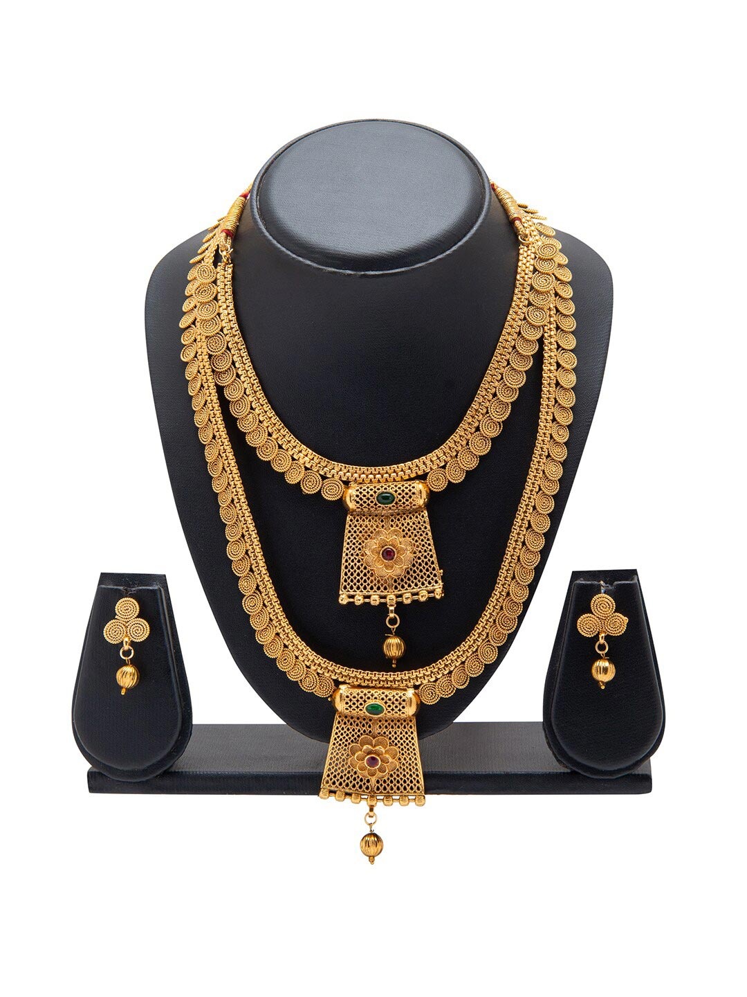 

Shining Jewel - By Shivansh Gold-Plated Antique Jewellery Set