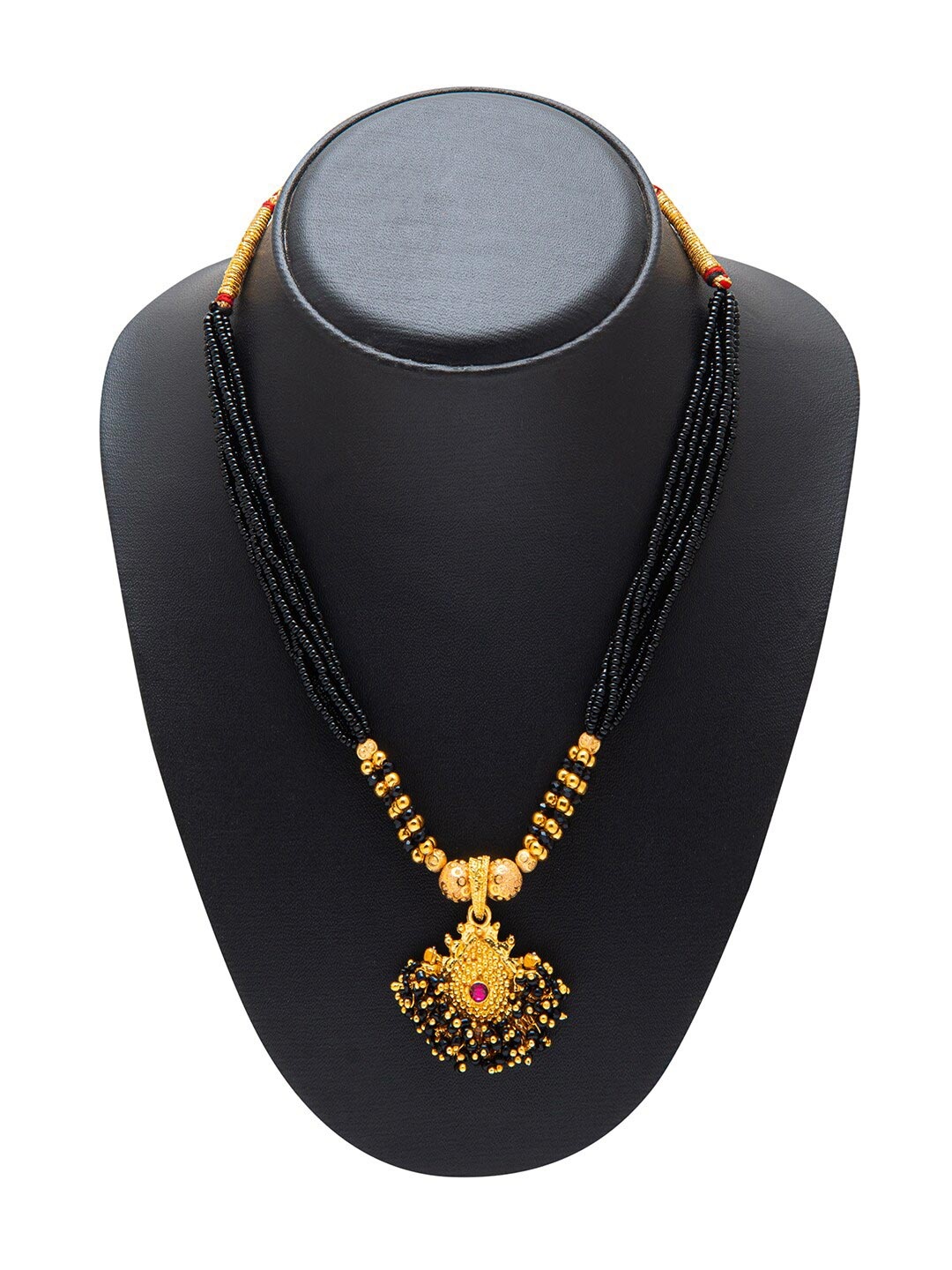 

Shining Jewel - By Shivansh Gold-Toned & Black Brass Gold-Plated Necklace