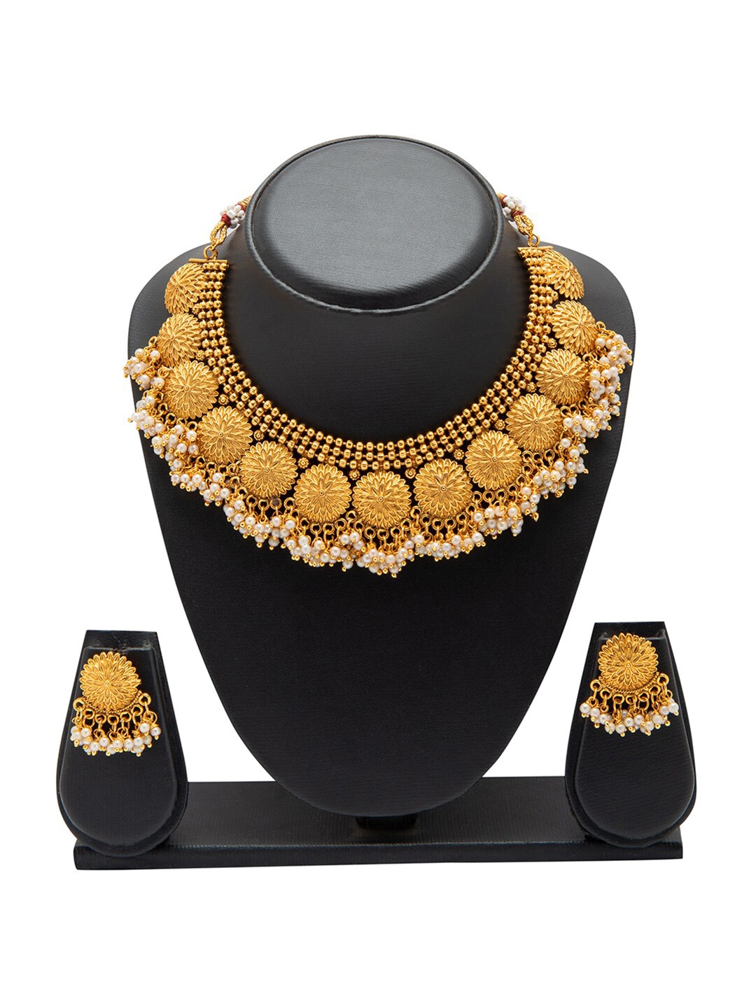 

Shining Jewel - By Shivansh Gold-Plated & Off White Brass Necklace