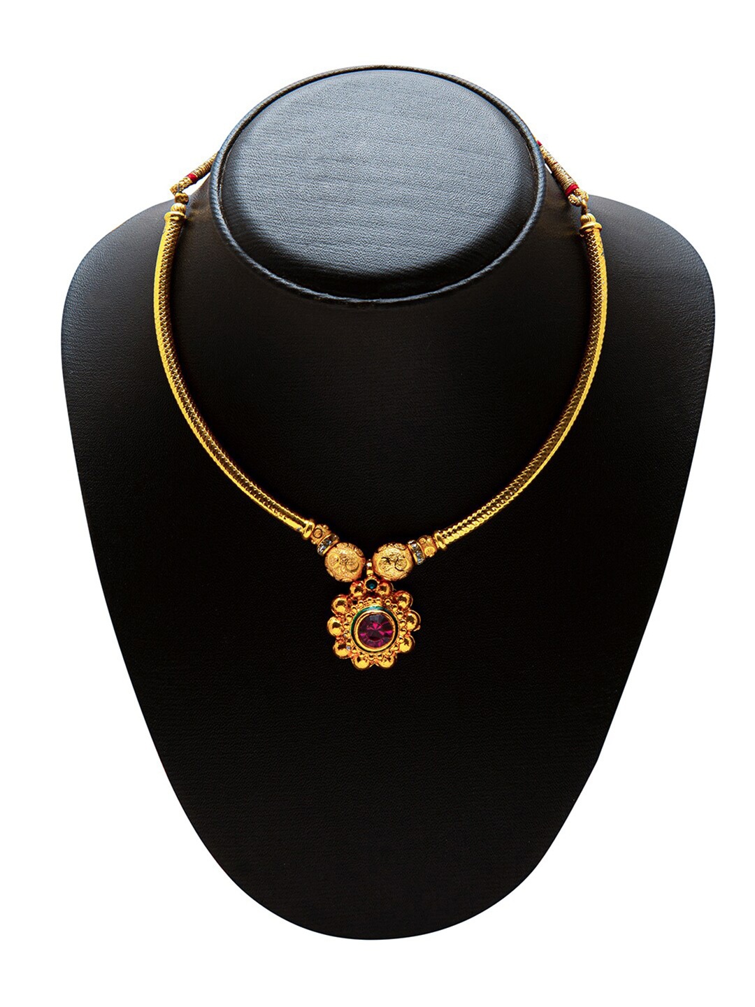 

Shining Jewel - By Shivansh Women Gold-Toned & Pink Gold-Plated Necklace