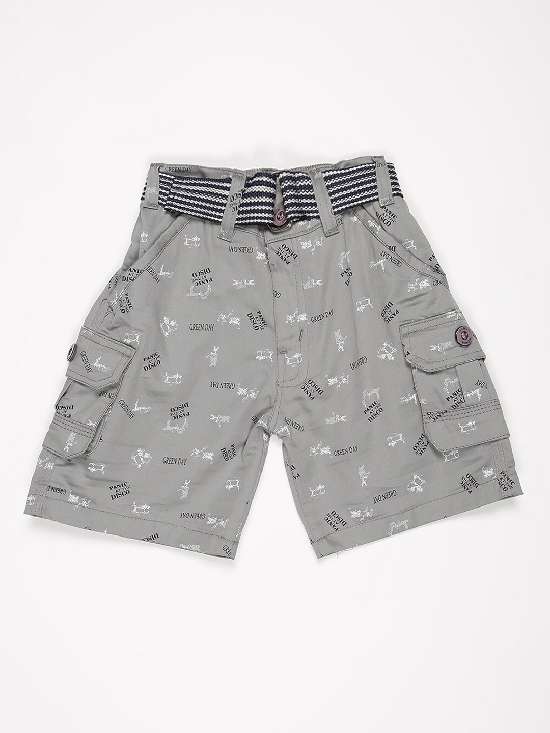 

V2 Value & Variety Boys Green Typography Printed Cargo Shorts